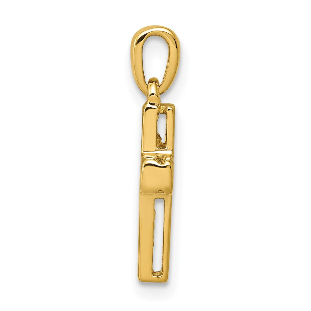 14k 1/6 carat Diamond Latin Cross Pendant