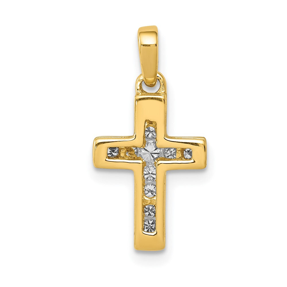 14k 1/6 carat Diamond Latin Cross Pendant