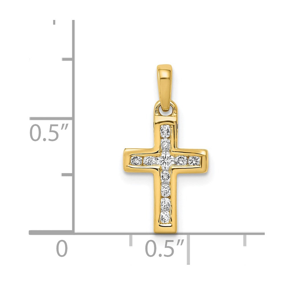 14k 1/6 carat Diamond Latin Cross Pendant