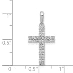 14k White Gold 1/4 carat Diamond Cross Pendant