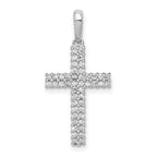 14k White Gold 1/4 carat Diamond Cross Pendant