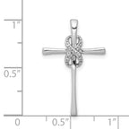 14k White Gold .03 carat Diamond Infinity Cross Chain Slide