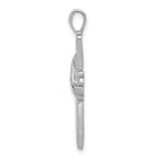 14k White Gold 3-Stone 1/20 carat AA Diamond Cross Pendant
