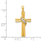 14k 3-Stone 1/20 carat AA Diamond Cross Pendant