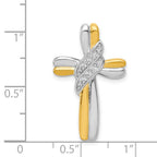 14k Two-tone 1/20 carat Diamond Cross Omega Slide Pendant