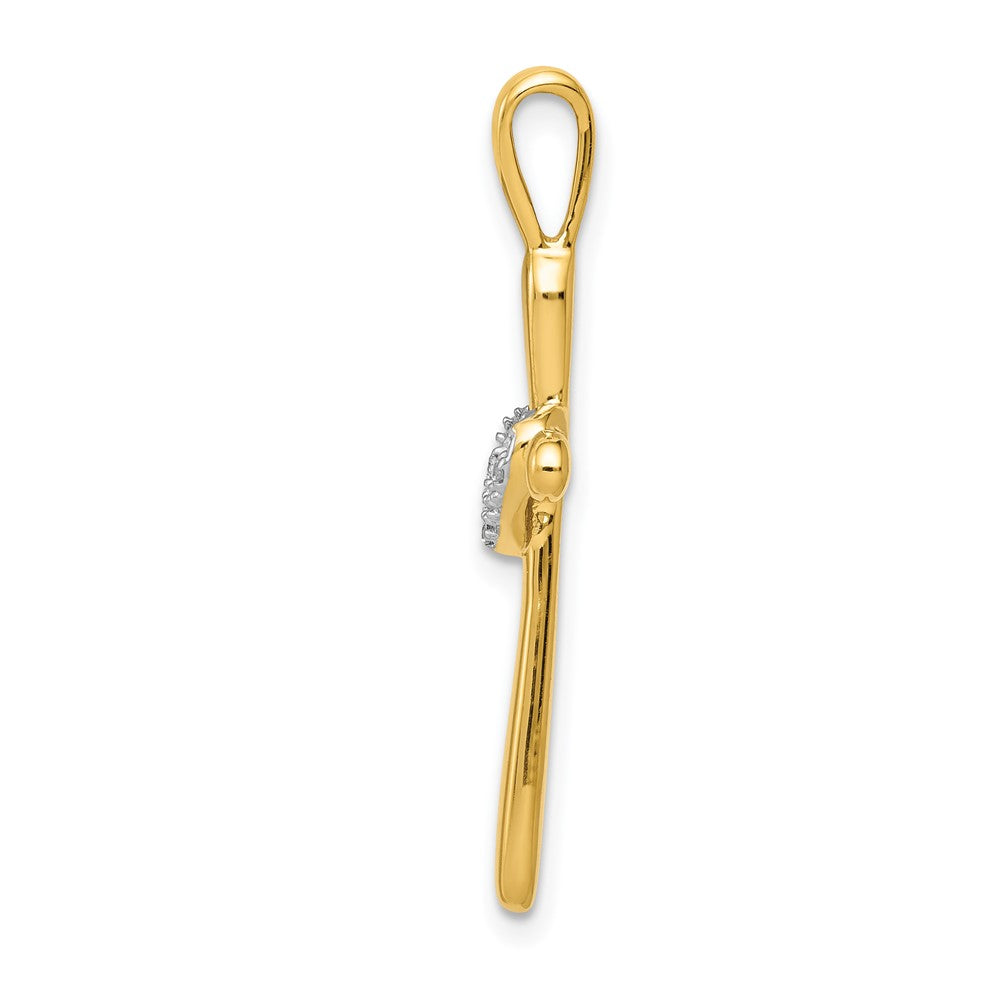 14k 1/10 carat Diamond Cross with Heart Pendant