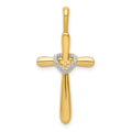 14k 1/10 carat Diamond Cross with Heart Pendant