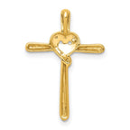 14k .02 carat Diamond Heart Cross Chain Slide