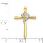14k .02 carat Diamond Heart Cross Chain Slide