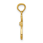 14k Diamond Accented Cross Pendant