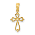 14k Diamond Accented Cross Pendant