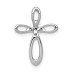14k White Gold 1/10 carat Diamond Cross Chain Slide