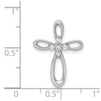 14k White Gold 1/10 carat Diamond Cross Chain Slide