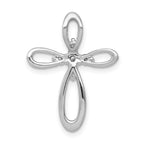 14k White Gold 1/5 carat Diamond Cross Chain Slide