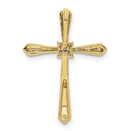14k and White Rhodium 1/20 carat Diamond Cross Chain Slide