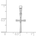 14k White Gold .02 carat Diamond Cross Pendant