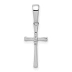 14k White Gold .02 carat Diamond Cross Pendant