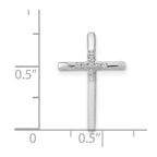 14k White Gold .03 carat Diamond Cross Chain Slide
