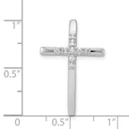 14k White Gold 1/10 carat Diamond Cross Chain Slide
