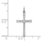 14k White Gold 1/10 carat Diamond Cross Pendant
