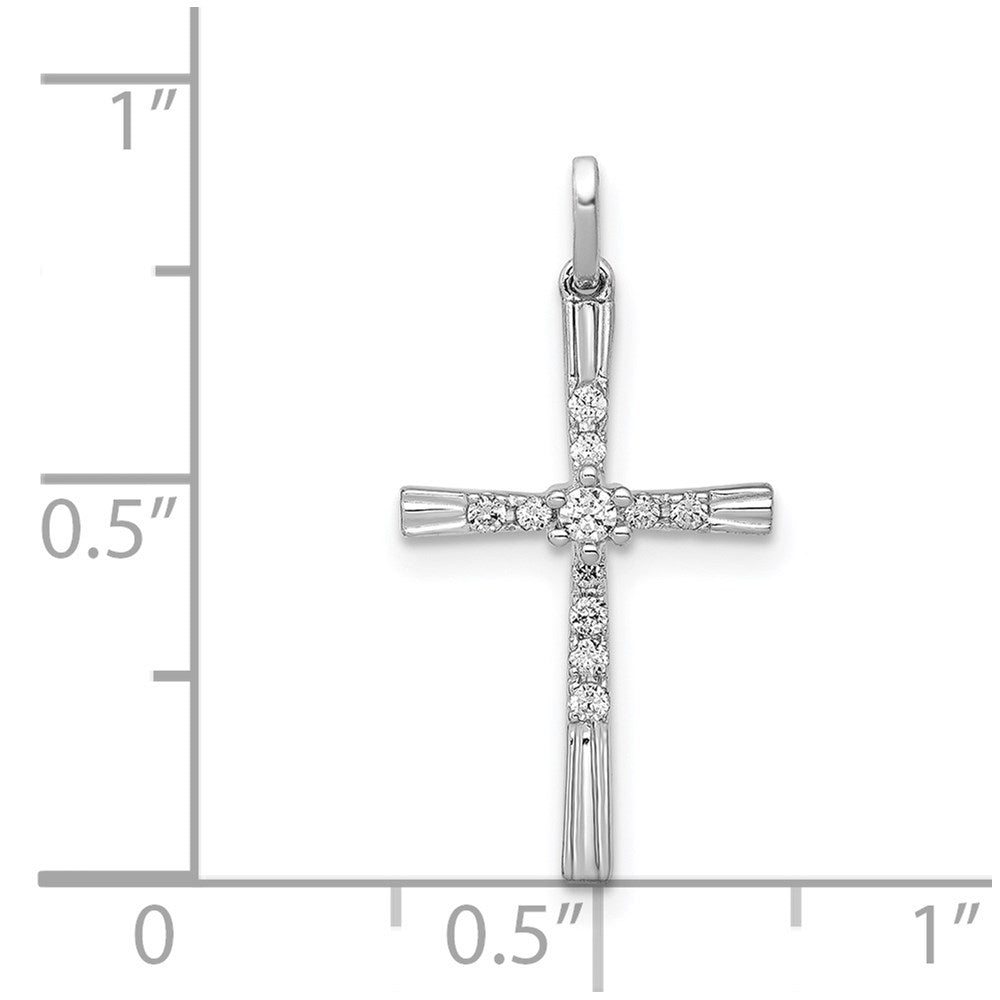 14k White Gold 1/10 carat Diamond Cross Pendant