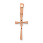 14k Rose Gold .03 carat Diamond Cross Pendant