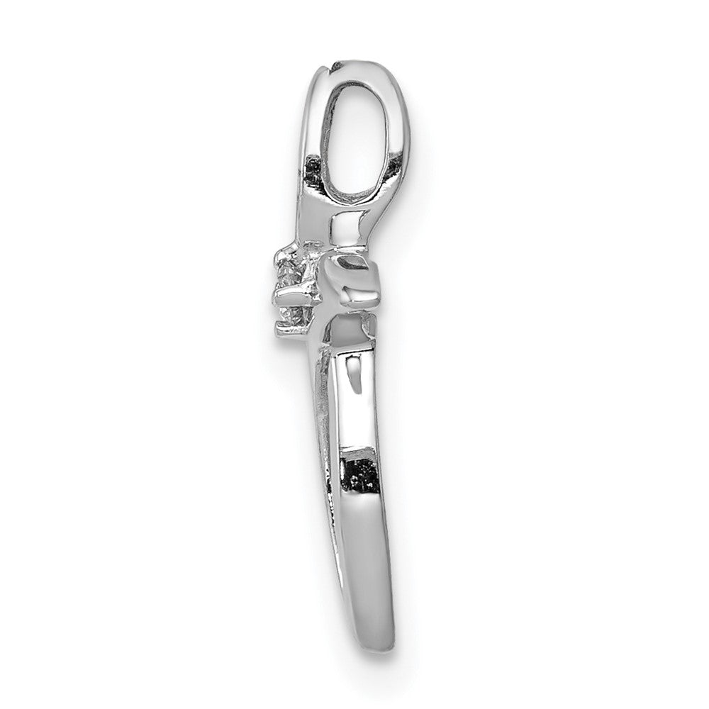 14k White Gold AA Diamond Cross Chain Slide