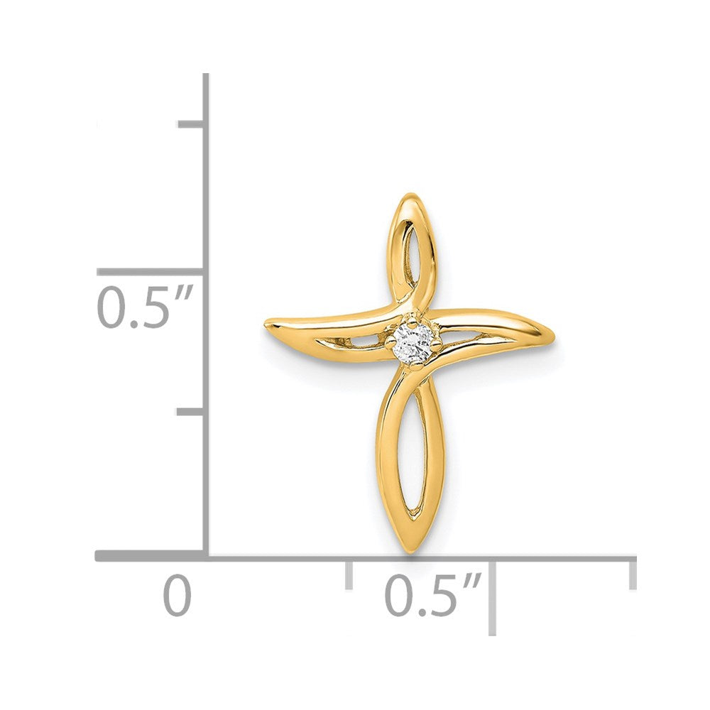 14k AA Diamond Cross Chain Slide