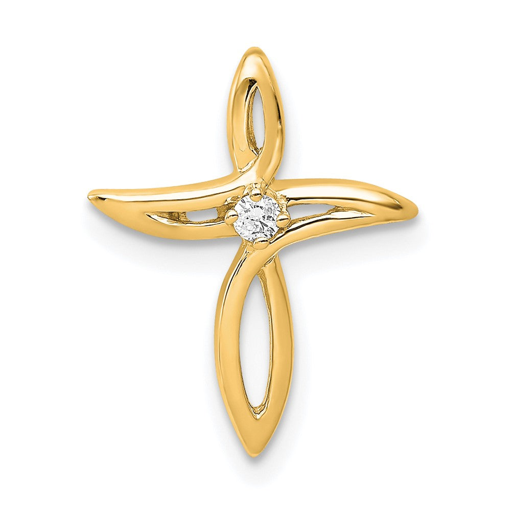 14k AA Diamond Cross Chain Slide