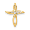 14k AA Diamond Cross Chain Slide