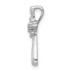 14k White Gold 1/20 carat Diamond 5-Stone Cross Chain Slide