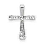 14k White Gold 1/20 carat Diamond 5-Stone Cross Chain Slide
