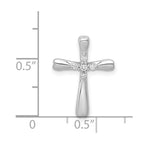 14k White Gold 1/20 carat Diamond 5-Stone Cross Chain Slide