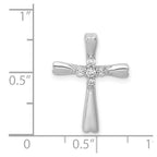 14k White Gold 1/6 carat Diamond 5-Stone Cross Chain Slide