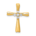 14k 1/6 carat Diamond 5-Stone Cross Chain Slide