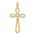 14k AA Diamond Loop Cross Pendant