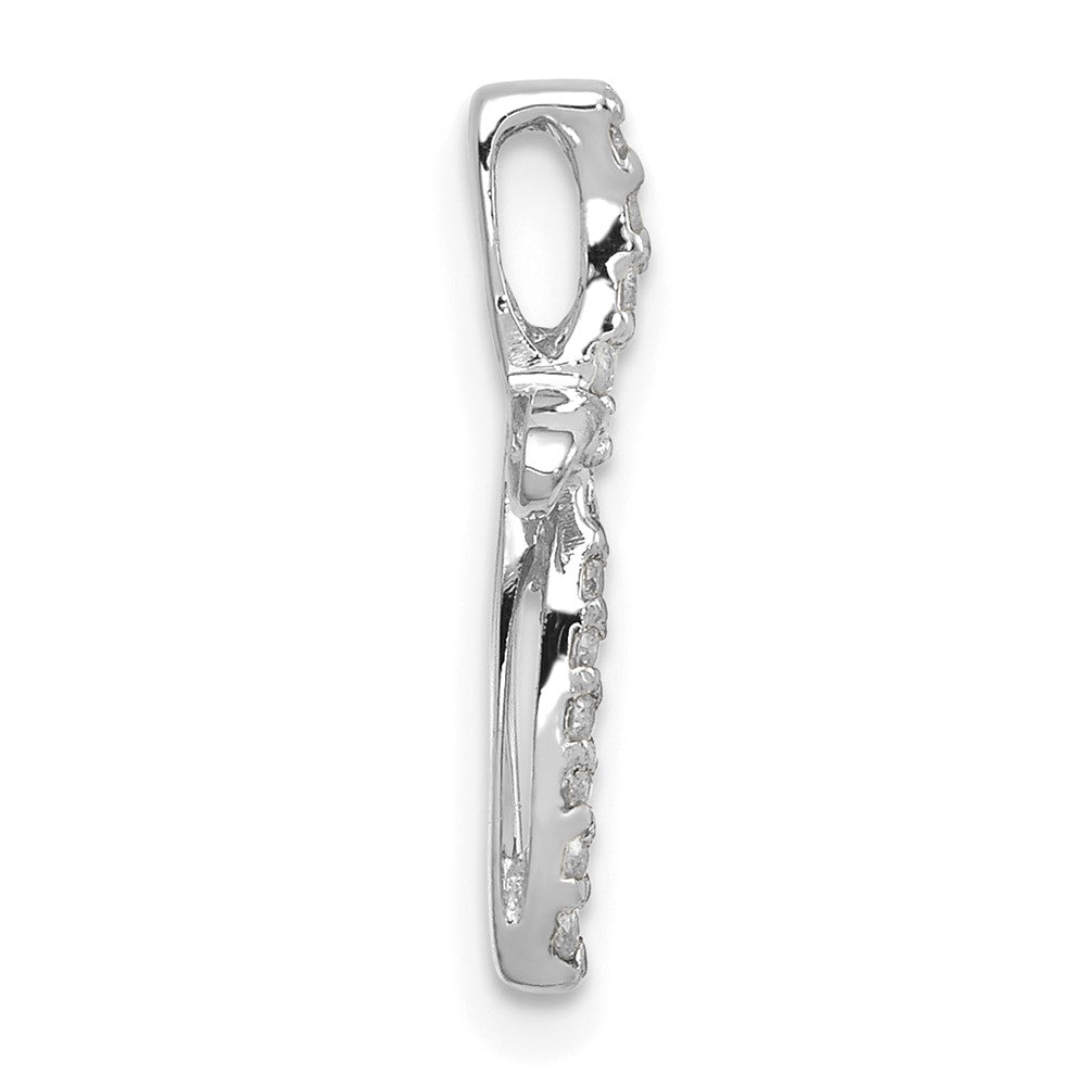 14k White Gold 1!5 carat AA Diamond Cross Chain Slide