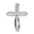 14k White Gold 1!5 carat AA Diamond Cross Chain Slide