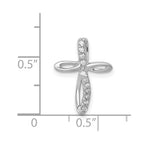 14k White Gold 1!5 carat AA Diamond Cross Chain Slide