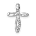 14k White Gold 1!5 carat AA Diamond Cross Chain Slide