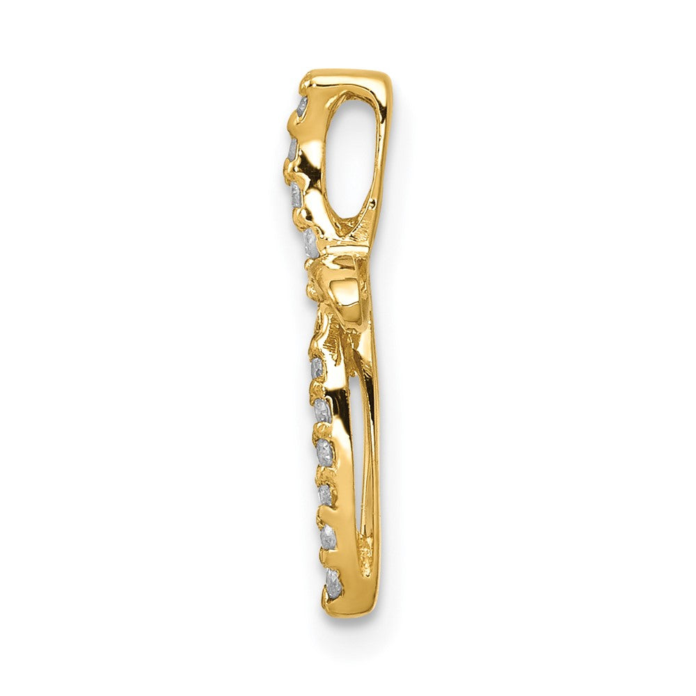 14k 1/15 carat AA Diamond Cross Chain Slide