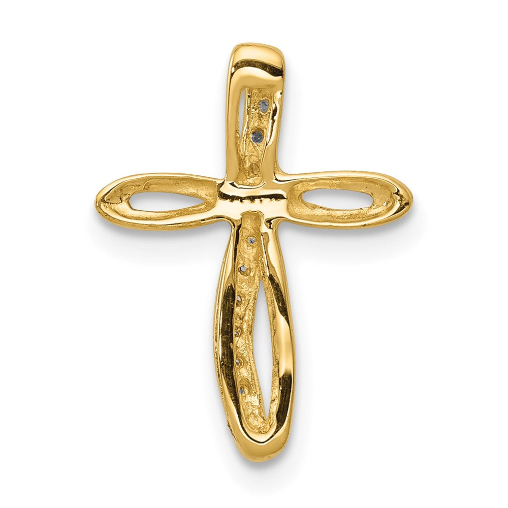 14k 1/15 carat AA Diamond Cross Chain Slide