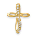 14k 1/15 carat AA Diamond Cross Chain Slide