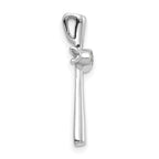 14k White Gold 1/20 carat AA Diamond Cross Chain Slide