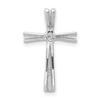 14k White Gold 1/20 carat AA Diamond Cross Chain Slide