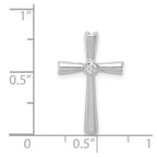 14k White Gold 1/20 carat AA Diamond Cross Chain Slide