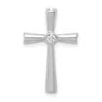 14k White Gold 1/20 carat AA Diamond Cross Chain Slide