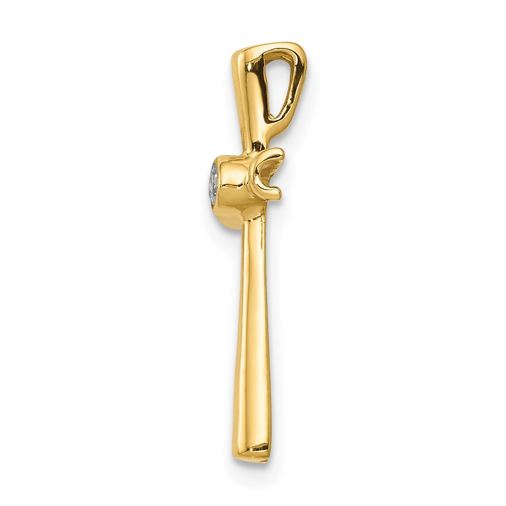14k 1/20 carat AA Diamond Cross Chain Slide