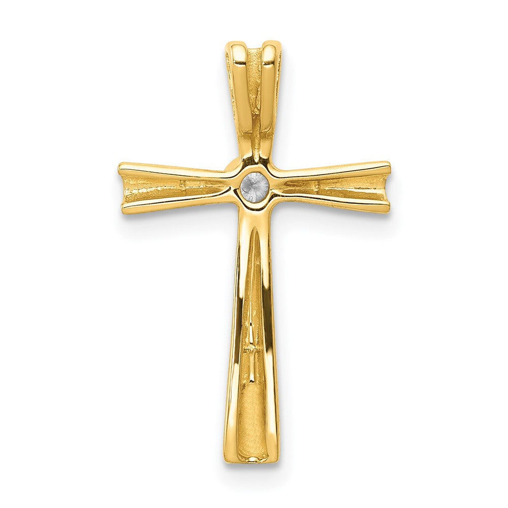 14k 1/20 carat AA Diamond Cross Chain Slide