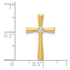 14k 1/20 carat AA Diamond Cross Chain Slide